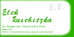 elek ruschitzka business card